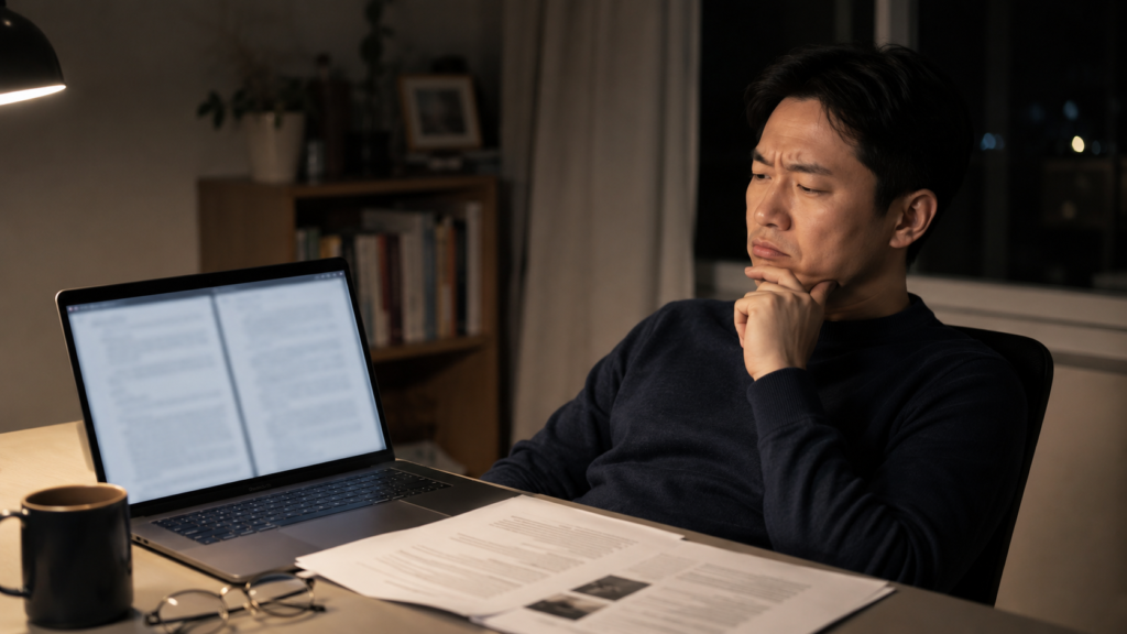 A person compares two blurred AI tools on a laptop while deciding which $20 AI subscription fits their work.